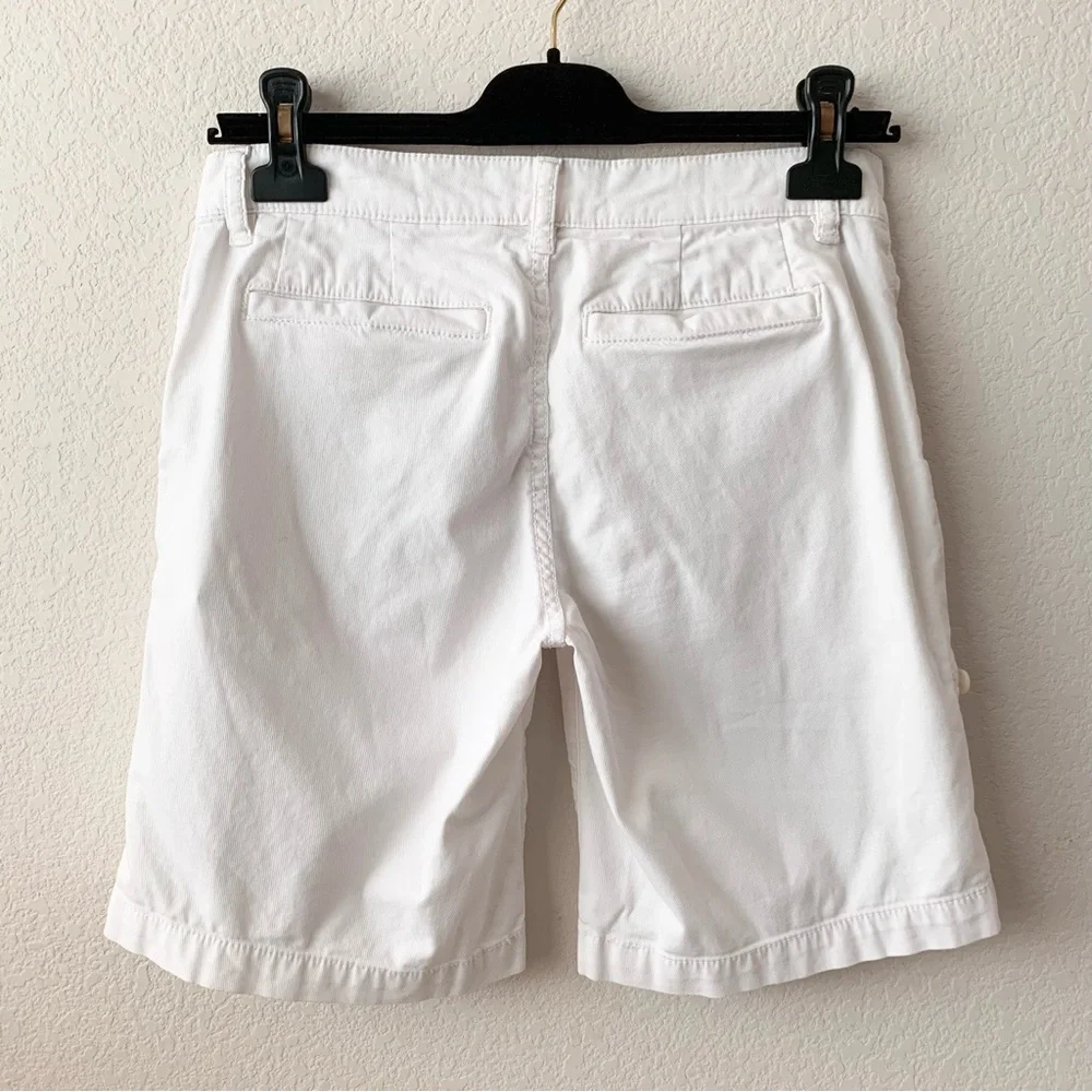 Tory Burch white cotton long shorts
